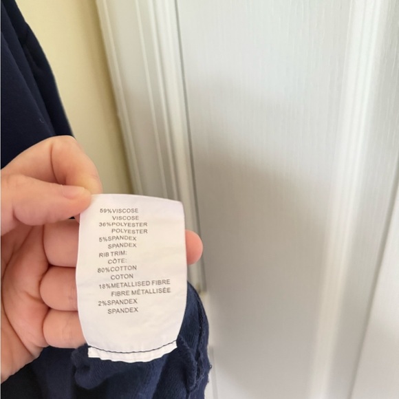 Ramy Brook Tatum Puff Sleeve Sweatshirt in Navy Blue - Picture 3 of 8